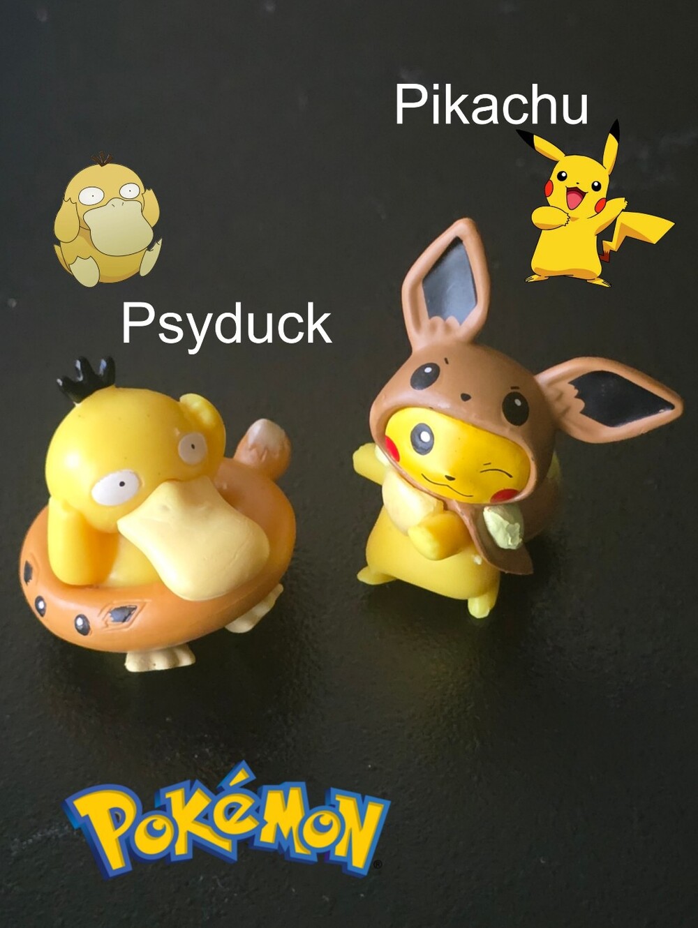 Pokemon Eevee Cotume Psyduck & Pikachu Figures